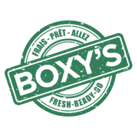 BOXY'S logo, BOXY'S contact details