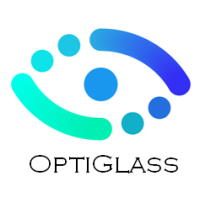 OptiGlass logo, OptiGlass contact details