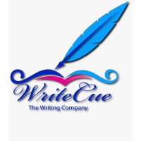 WriteCue logo, WriteCue contact details