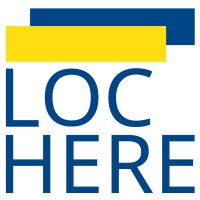 LocHere logo, LocHere contact details