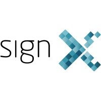 signX logo, signX contact details