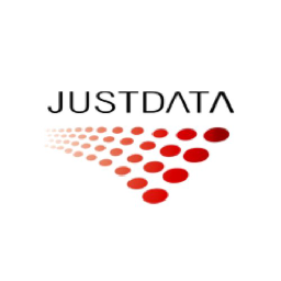 JustData logo, JustData contact details