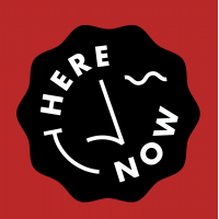 Here/Now logo, Here/Now contact details