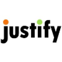 Justify logo, Justify contact details