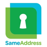 SameAddress logo, SameAddress contact details