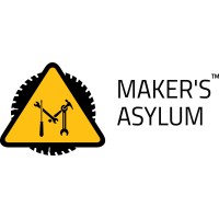 'Maker''s Asylum' logo, 'Maker''s Asylum' contact details