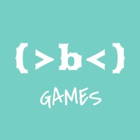 (>b<) GAMES logo, (>b<) GAMES contact details