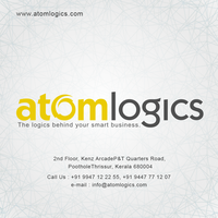 Atom Logics logo, Atom Logics contact details