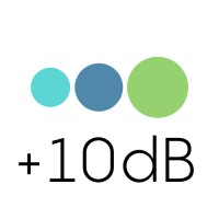 +10dB logo, +10dB contact details