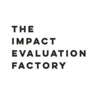 The Impact Evaluation Factory logo, The Impact Evaluation Factory contact details