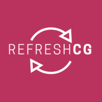 Refresh CG logo, Refresh CG contact details