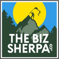 The Biz Sherpa logo, The Biz Sherpa contact details