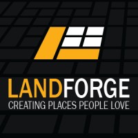 LandForge logo, LandForge contact details