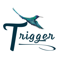 TRIGGER logo, TRIGGER contact details