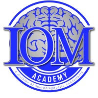 The IOM Academy logo, The IOM Academy contact details