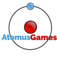 AtomusGames logo, AtomusGames contact details