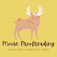 Moose Proofreading logo, Moose Proofreading contact details