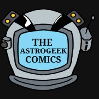 The Astrogeek Comics logo, The Astrogeek Comics contact details