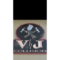 V & J Collision logo, V & J Collision contact details