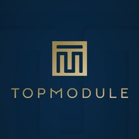 TopModule logo, TopModule contact details