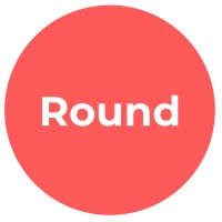 round. logo, round. contact details