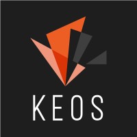 KEOS logo, KEOS contact details