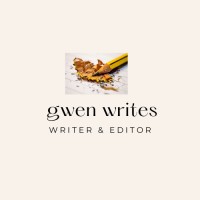 gwen writes logo, gwen writes contact details