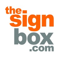 The SignBox logo, The SignBox contact details