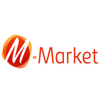 M-Market logo, M-Market contact details