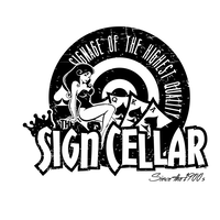 The Sign Cellar logo, The Sign Cellar contact details