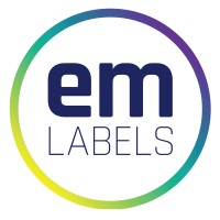 emLABELS logo, emLABELS contact details