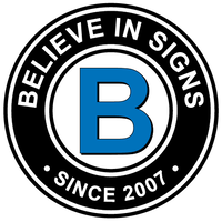 Believe in Signs logo, Believe in Signs contact details