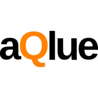 aQlue logo, aQlue contact details