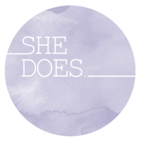 She does. logo, She does. contact details