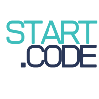 START.CODE logo, START.CODE contact details