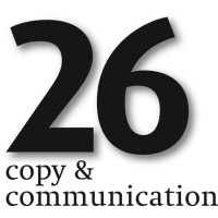 26 copy & communication logo, 26 copy & communication contact details