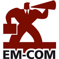 EM-COM logo, EM-COM contact details