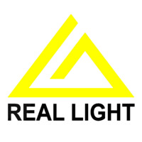 REAL LIGHT logo, REAL LIGHT contact details