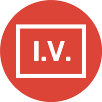 I.V. logo, I.V. contact details