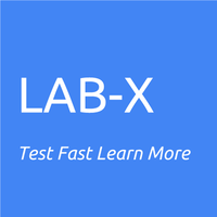 LAB-X logo, LAB-X contact details