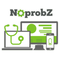 NoprobZ logo, NoprobZ contact details