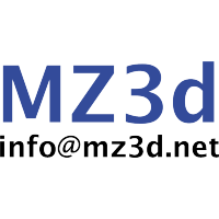 MZ3D logo, MZ3D contact details