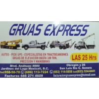 GRUAS EXPRESS logo, GRUAS EXPRESS contact details