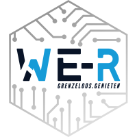 WE-R VR logo, WE-R VR contact details