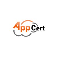 AppCert logo, AppCert contact details