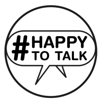 #HappyToTalk logo, #HappyToTalk contact details