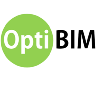 OptiBIM logo, OptiBIM contact details