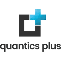 quantics plus logo, quantics plus contact details