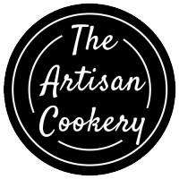 The Artisan Cookery logo, The Artisan Cookery contact details