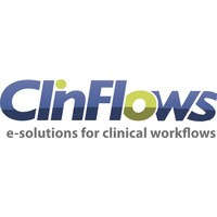 ClinFlows logo, ClinFlows contact details